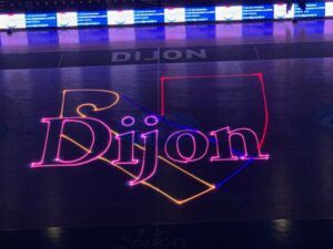 Europe Évènement - Logo and lettering projection - Photo of the logo of the city of Dijon projected on the ground