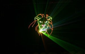 Europe Évènement - Logo and lettering projection - Projection of a lion in laser