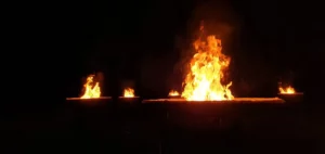 Image of basins with many flames